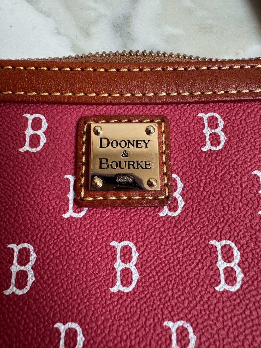 Dooney & Bourke Red Logo Wristlet - Signature 'B' Print for the Boston Red Sox! - Picture 3 of 6